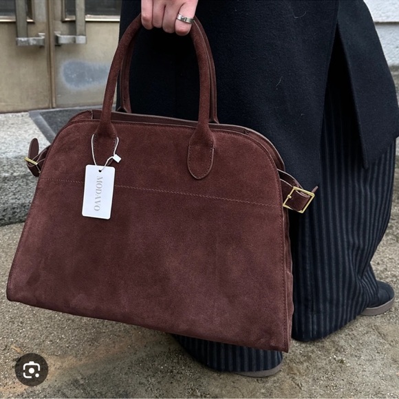 modavo Handbags - modavo rich brown vegan suede satchel